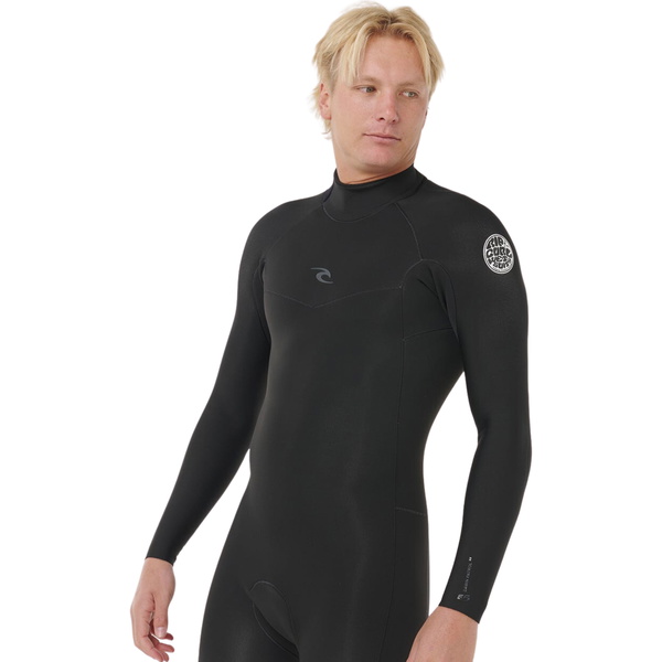 2026 Rip Curl Männer Dawn Patrol 2mm Rückenreißverschluss Langärmel Frühlingsanzug Neoprenanzug 11SMSP - Black